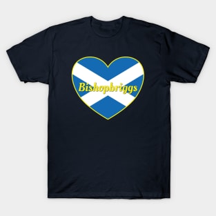 Bishopbriggs Scotland UK Scotland Flag Heart T-Shirt